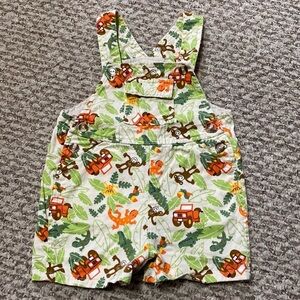 Vintage Baby Togs Kidswear Co. Safari/Jungle Print Overall Shorts Size 6/9 Month